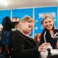 Female student_staff in background